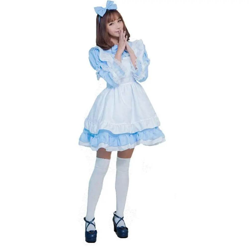 Halloween Alice Dress Girl's Princess Costume Maid Dress for kids - Azufun