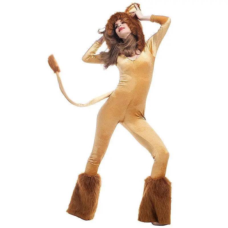 Halloween Animal Leo Lion Performance Cosplay Costume for Women - Azufun