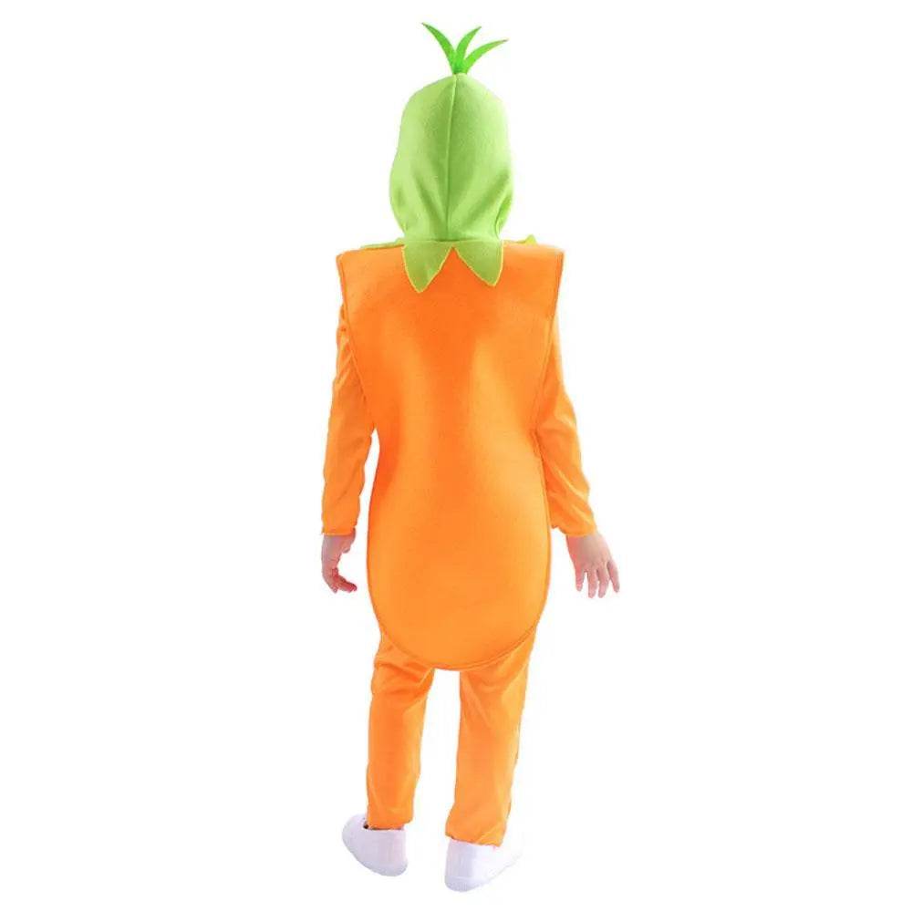 Halloween Carrot Cosplay Costumes Romper Onesie Cute Jumpsuit Outfit for Kids - Azufun