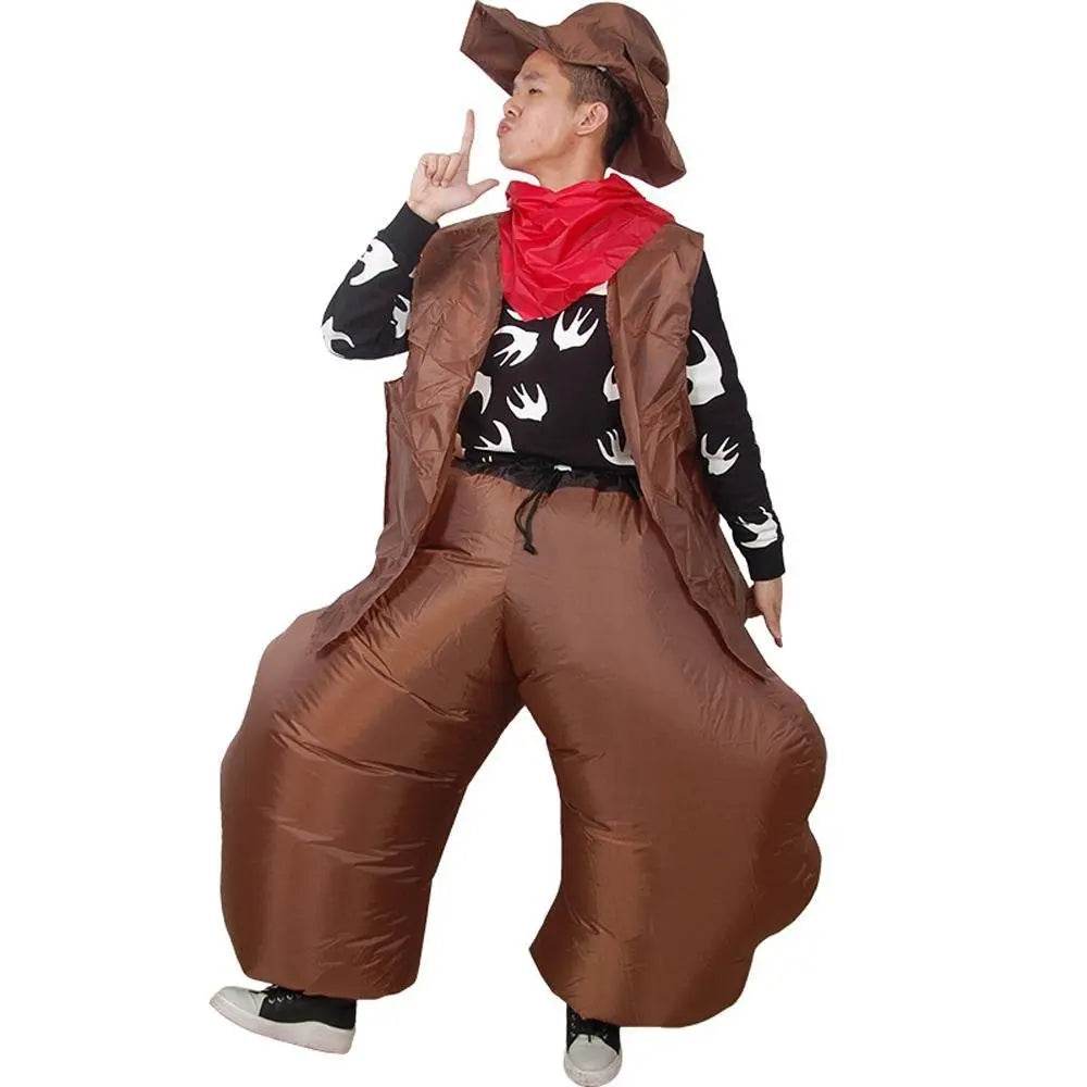 Halloween Cowboy Gunslinger Inflatable Party Stage Performance Cosplay Costume - Azufun