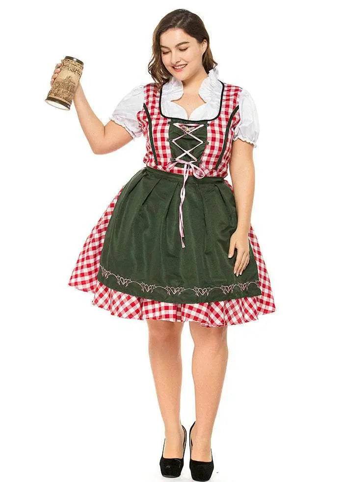 Halloween Plus Size Women German Beer Oktoberfest Cosplay Costume - Azufun