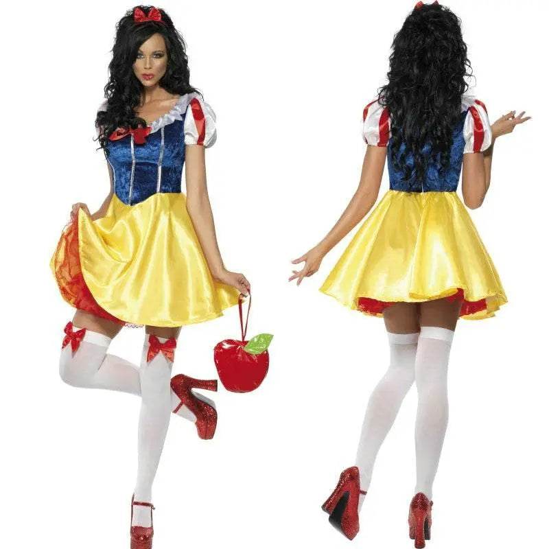 Halloween Snow White Dress Cosplay Costume Sassy - Azufun