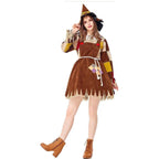 Halloween The Wizard of OZ Scarecrow Dress Cosplay Costume for Women - Azufun