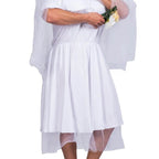 Halloween Wedding Dress Costumes White Bride Funny Party Adult Wedding Suit Party Outift for Men - Azufun