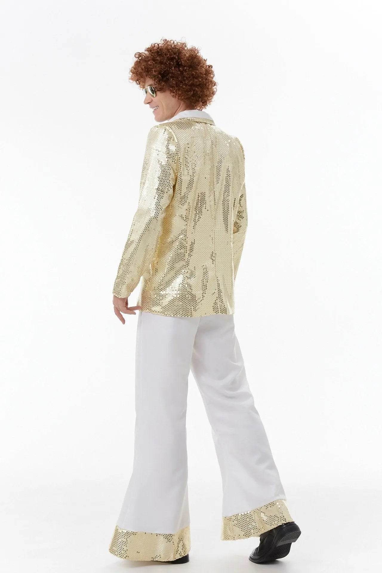 Halloween cosplay Adult retro 70s disco Hippie Fancy Dress Costume - Azufun