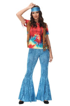 Halloween cosplay Adult retro 70s disco Hippie Fancy Dress Costume - Azufun
