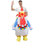 Hilarious Inflatable Red and White Rooster Costume Adult Halloween Party Mascot Outfit - Azufun