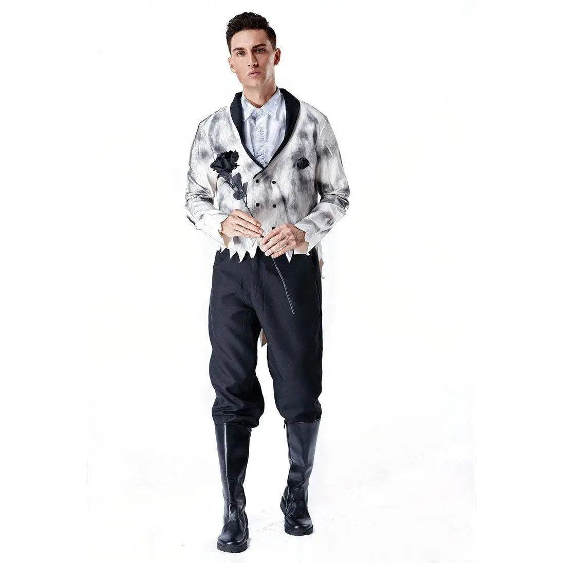 Horror Ghost Bride Couples Costume Halloween Outfits Cosplay Party Carnival - Azufun