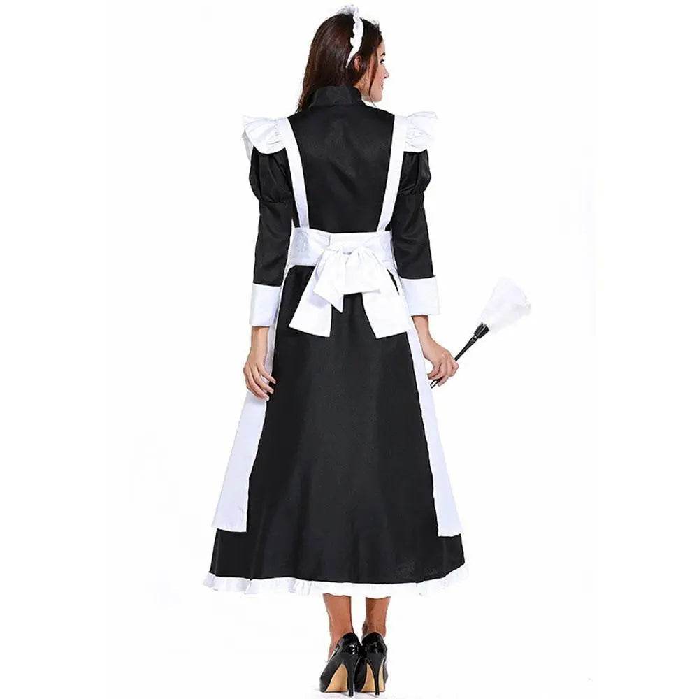 Housekeeper French maid costume German maid costume black and white long skirt unisex - Azufun