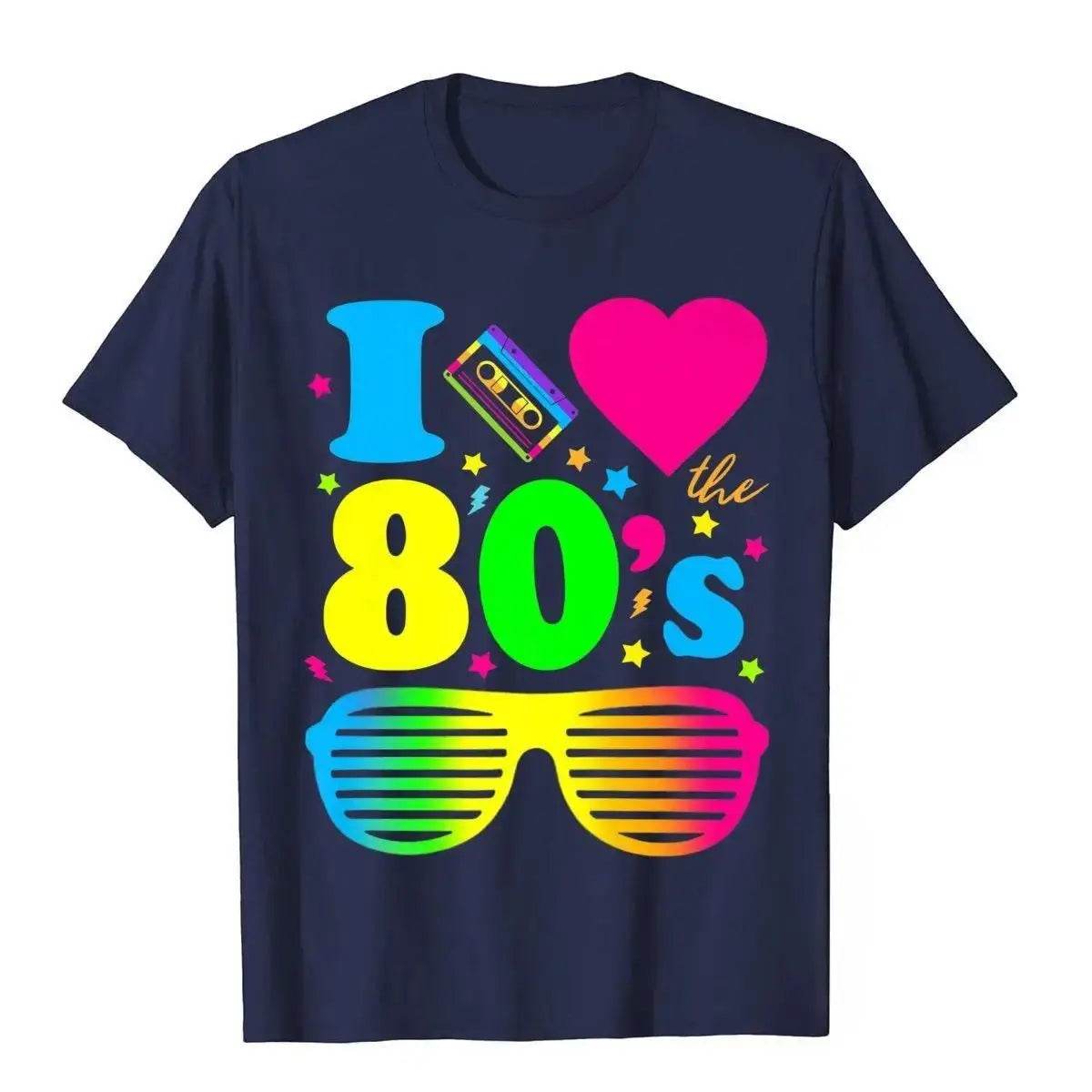 I Love 80s Men T-Shirt 1980s Costumes Cosplay Party Carnival - Azufun