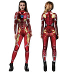 Iron Man Outfits Halloween Cosplay Costume Bodycon Women Jumpsuit - Azufun