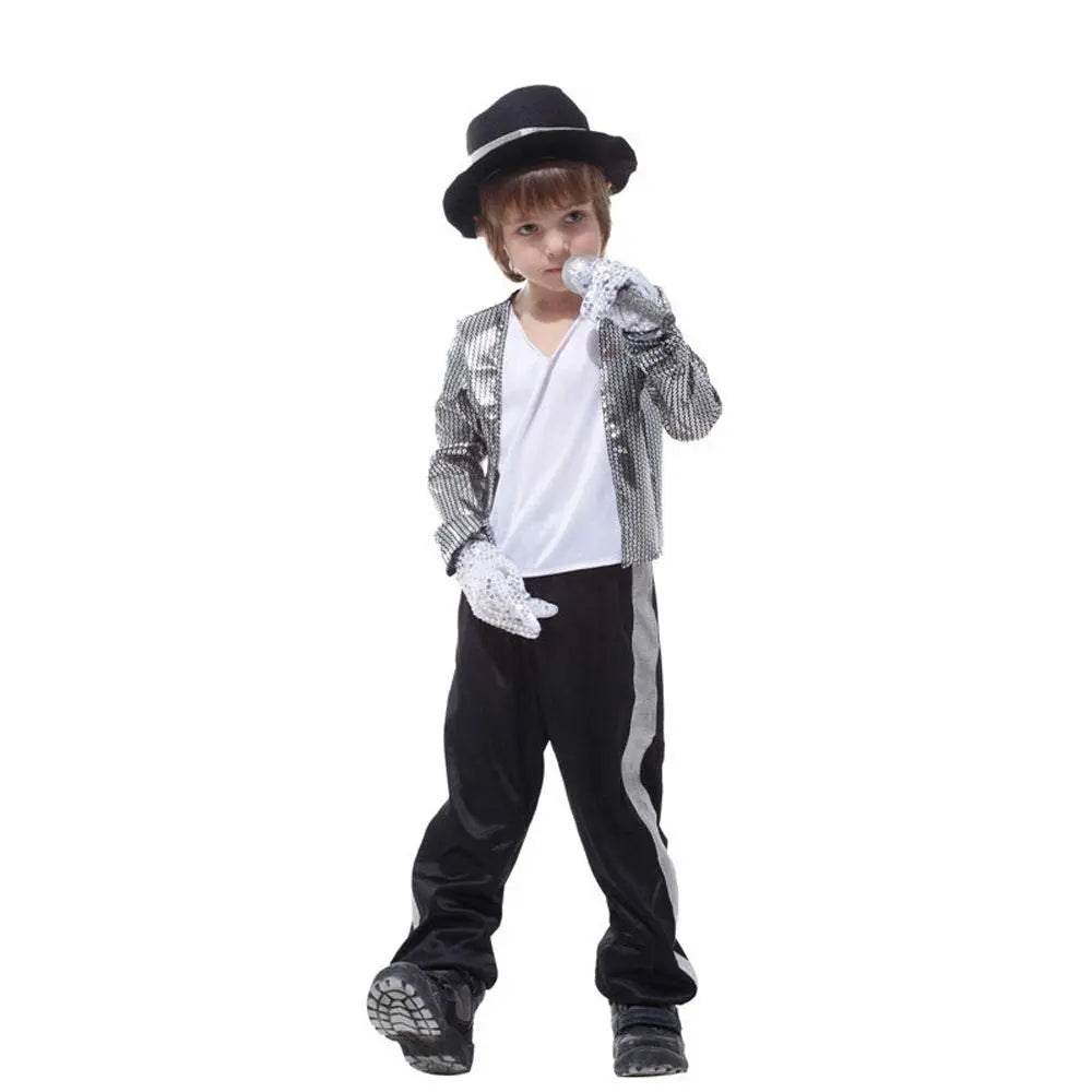 Kid Michael Jackson Thriller Fancy Cosplay Costume Halloween Partywear - Azufun