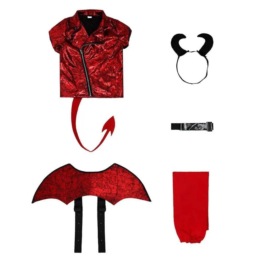 Kid's Punk Style Little Devil Costume Halloween Stage Cosplay - Azufun