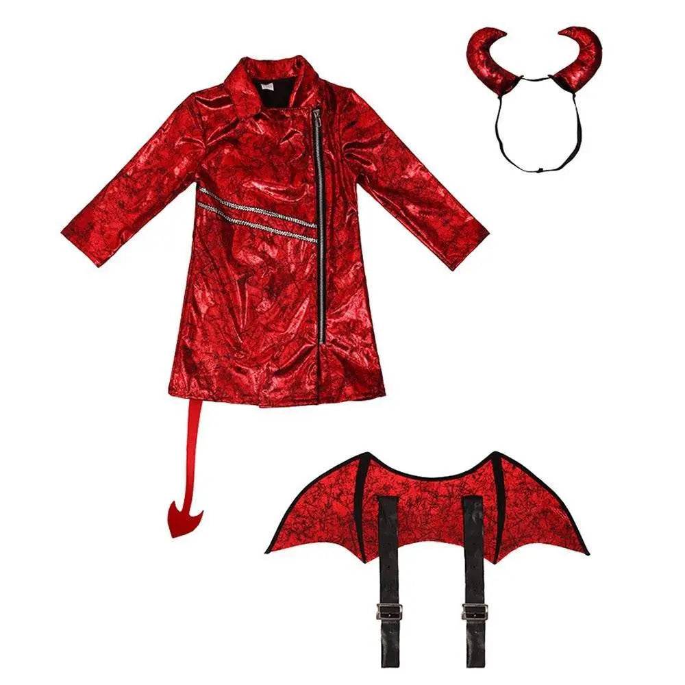 Kid's Punk Style Little Devil Costume Halloween Stage Cosplay - Azufun