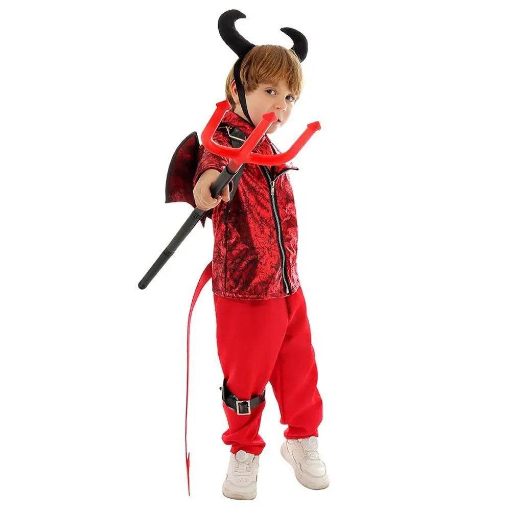 Kid's Punk Style Little Devil Costume Halloween Stage Cosplay - Azufun