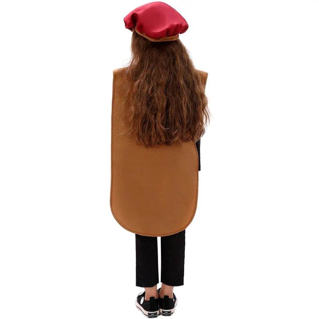 Kids Bun Hot Dog Onesie Funny Novelty Halloween Cosplay Party Costume - Azufun