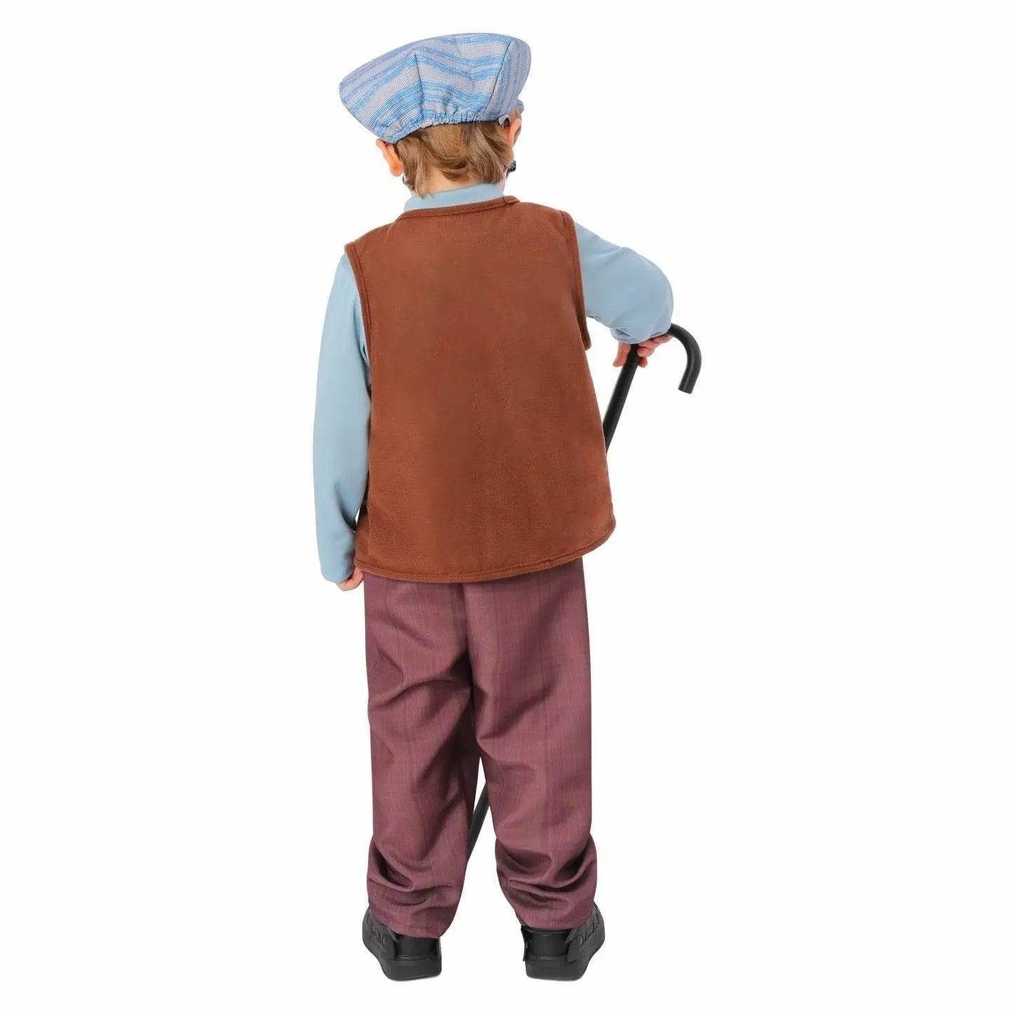 Kids Grandpa Old Man Christmas Costume Festive Role Play Outfit for School Performances - Azufun