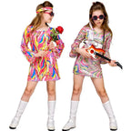 Kids Hip Hop Rock Hippie 80s Costumes Cosplay Halloween Outfit - Azufun