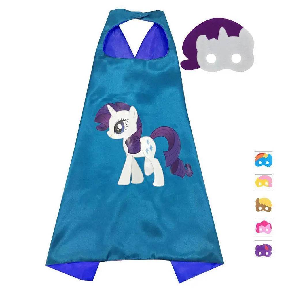Kids My Little Pony Cape Mask Set Costume Cloak - Azufun