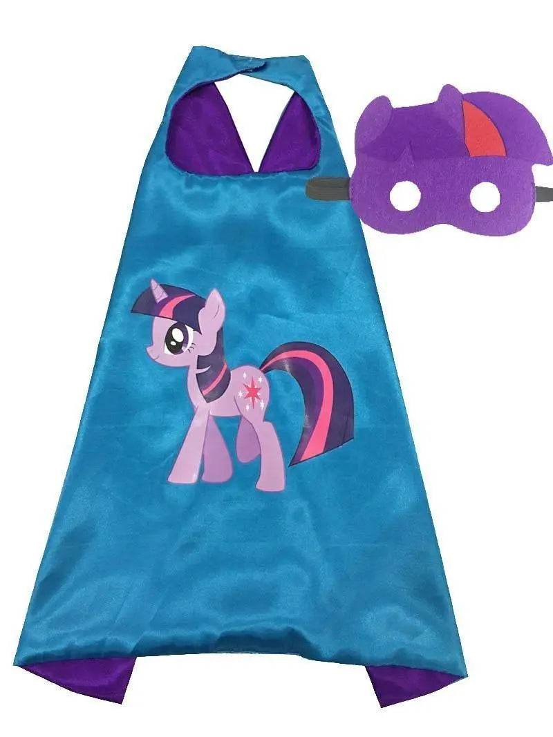 Kids My Little Pony Cape Mask Set Costume Cloak - Azufun