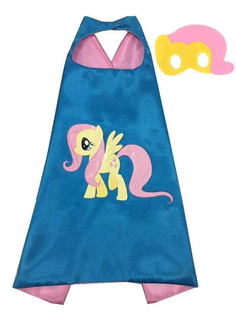 Kids My Little Pony Cape Mask Set Costume Cloak - Azufun