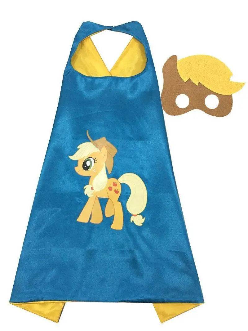 Kids My Little Pony Cape Mask Set Costume Cloak - Azufun