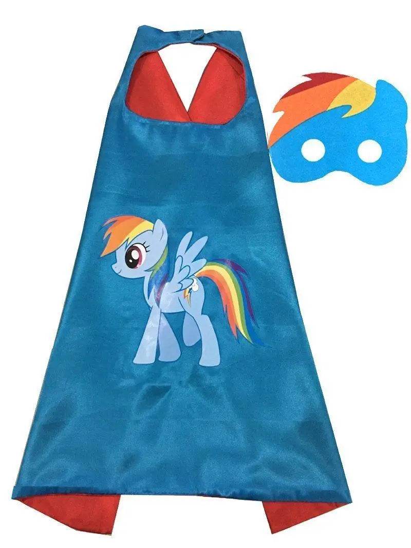Kids My Little Pony Cape Mask Set Costume Cloak - Azufun