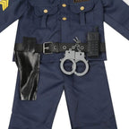 Kids Police Cop Costume for Boys Police Office Costume Halloween Cosplay Party - Azufun
