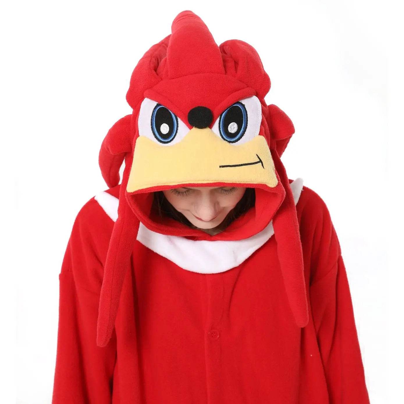 Knuckles the Echidna Sonic the Hedgehog kigurumi onesies anime pajamas Costume - Azufun