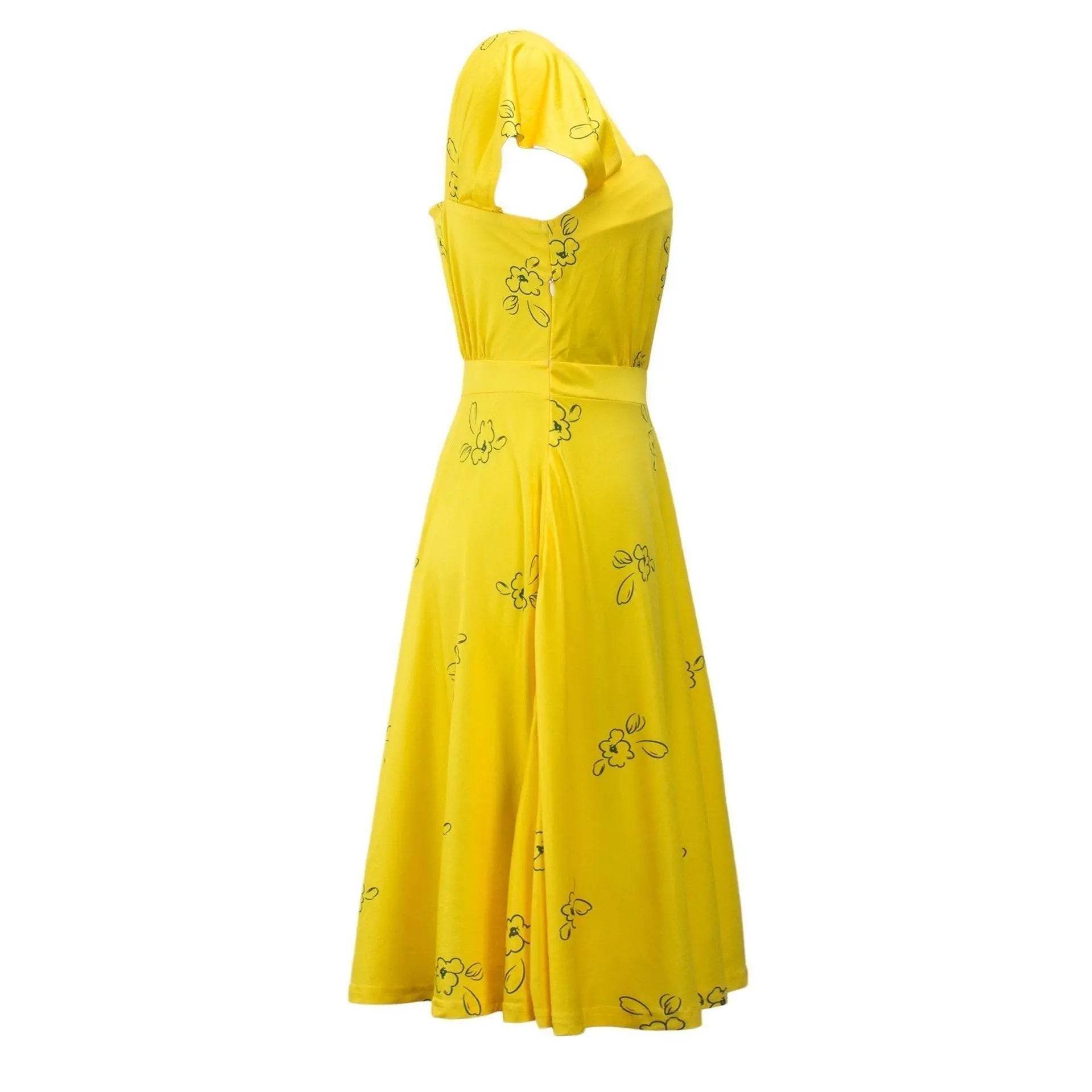 La La Land Emma Stone Actress Yellow Dress Movie Cosplay Costume - Azufun