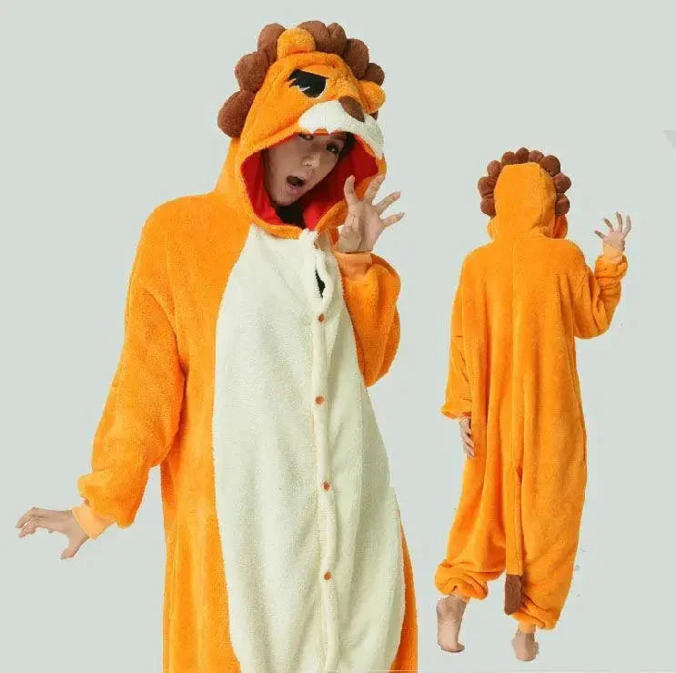 Lion Onesies Hoodie Pajamas Animal Costume Kigurumi Pajamas - Pajamasbuy