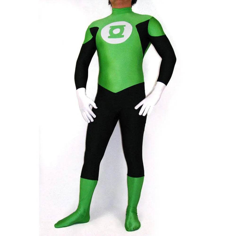 Male Green Lantern Bodysuit Lycra Spandex Zentai Cosplay Costume - Azufun
