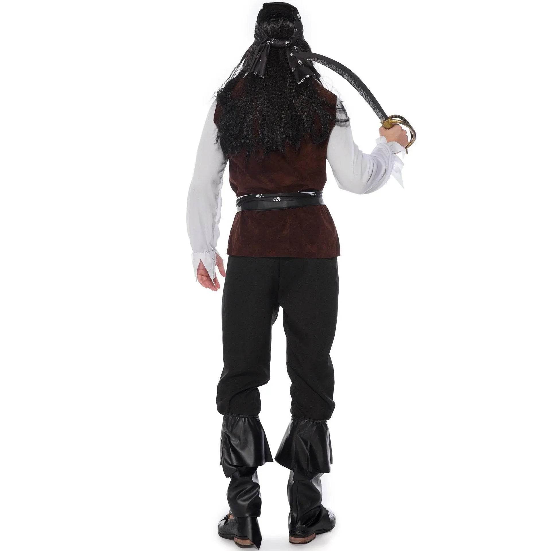 Male Pirate Outfit Vintage Cosplay Costume Carnival Halloween For Mens - Azufun