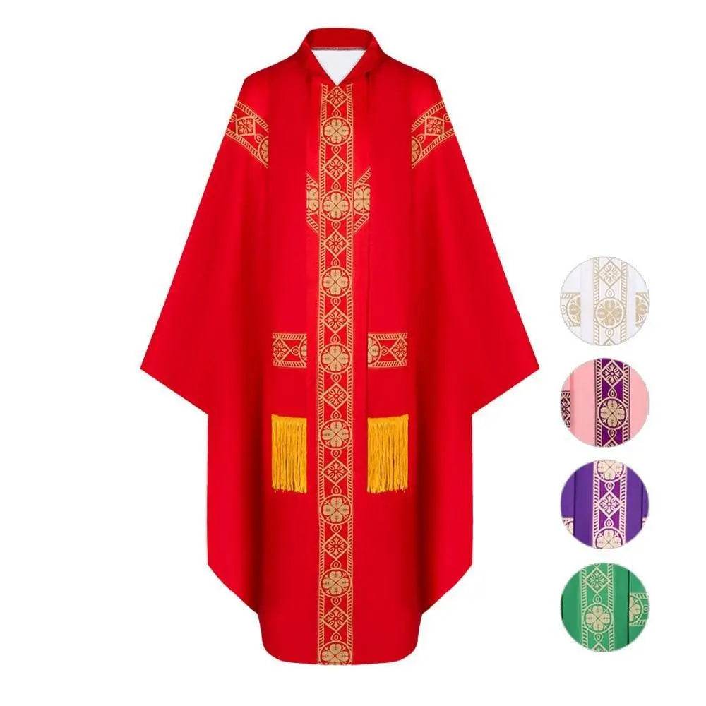 Medieval Cloak Spliced Priest Uniform Cosplay Costume Outfits Halloween Carnival Suit - Azufun
