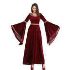 Medieval Halloween costume Victorian dress Renaissance burgundy dress - Azufun