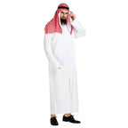 Middle East Dubai Prince adult male White Arab Red turban performance stage costume Cosplay - Azufun
