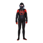 New Age Black Spiderman Miles Hero Cosplay Halloween Costume Sweater - Azufun