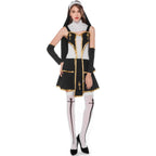Pastor Fr Nun Couples Costume Halloween Outfits Cosplay Party Carnival - Azufun