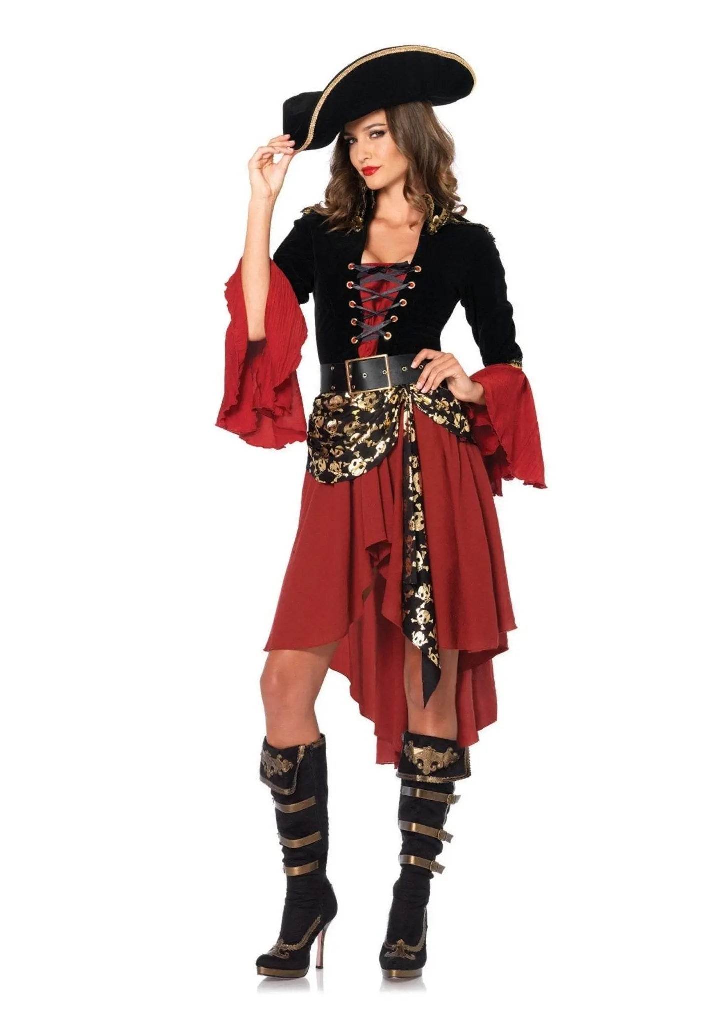 Pirate Outfit Costume Female Women Halloween Cosplay Fancy Dress - Azufun