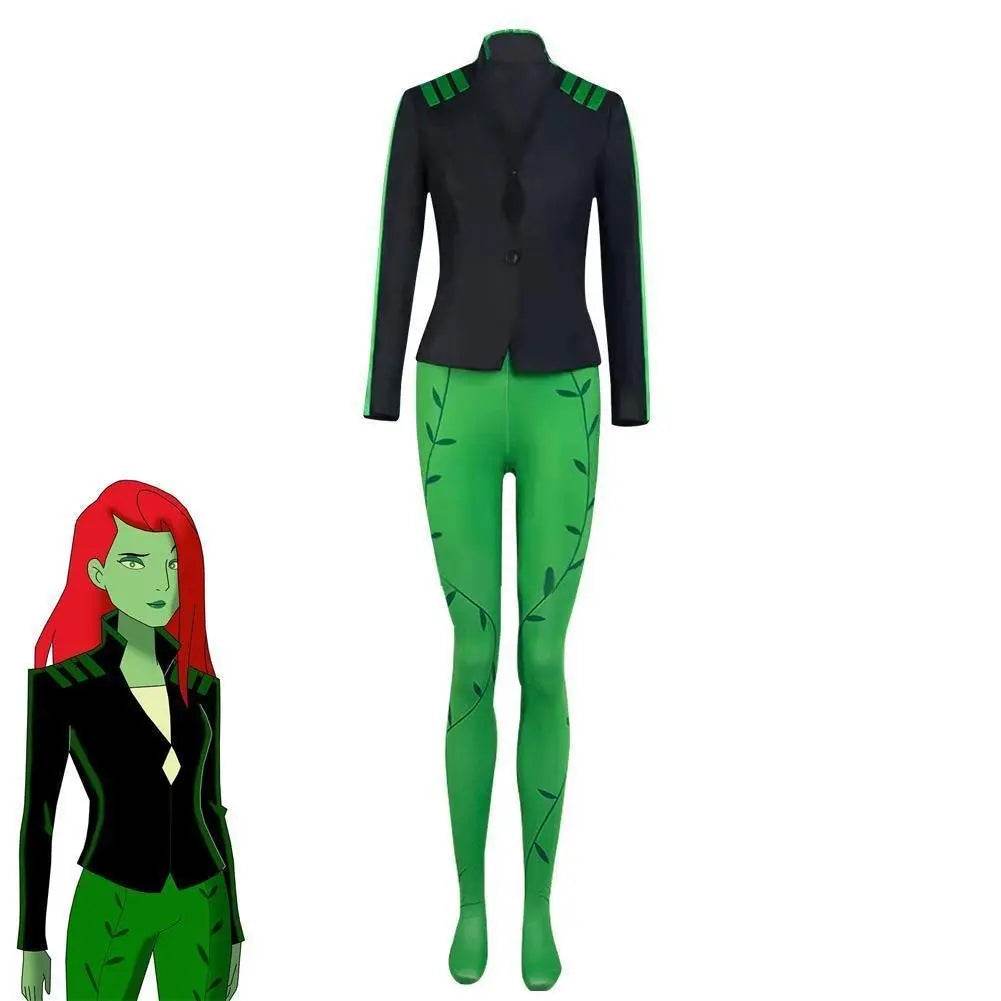 Poison Ivy Cosplay Costume Harley Quinn Outfits Halloween Carnival Dress Up Suit Outfit For Women - Azufun