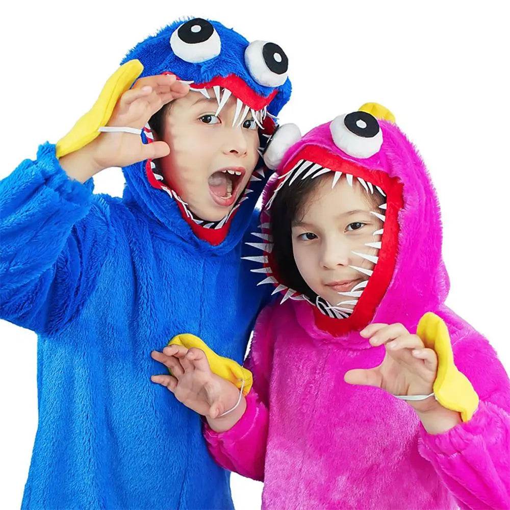 Poppy Playtime Huggy Wuggys Plush Costume Kids Halloween Cartoon Cosplay Jumpsuit - Azufun