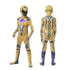 Power Rangers Cosplay Costume Dinosaur Suit Halloween Superhero Jumpsuit Outfit Dress Up For Kids Adult - Azufun