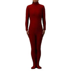 Purplish Red Headless Bodysuit Spandex Zentai Catsuit Costume - Azufun