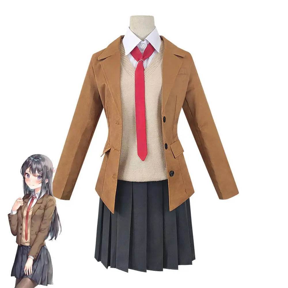 Rascal Does Not Dream of Bunny Girl Senpai Sakura Cosplay Costume Anime Halloween Uniform Outfit Set Dress Up For Women - Azufun