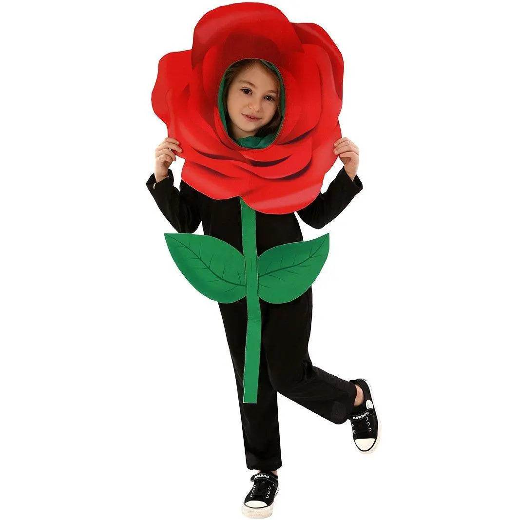 Rose Flower Children's Day Kids Jumpsuit Stage Party Cosplay Costumes - Azufun