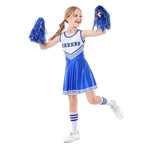 School Cheerleading Uniform Costume Cheerleader Party Dress Halloween Outfit Dress Up For Girls - Azufun