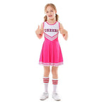 School Cheerleading Uniform Costume Cheerleader Party Dress Halloween Outfit Dress Up For Girls - Azufun