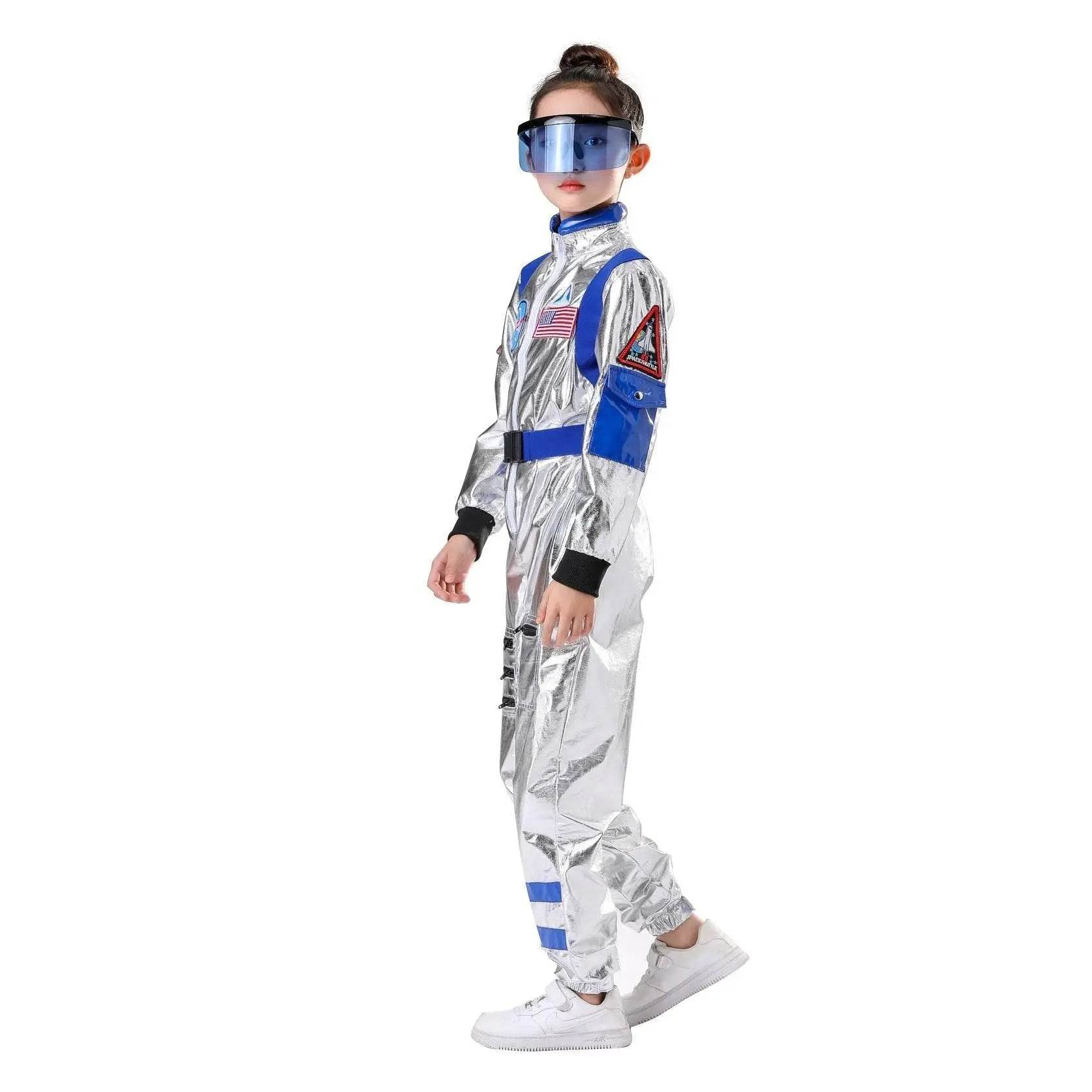 Space Suit Astronaut Couples Costume Carnival Halloween For Kids Girls Boys - Azufun