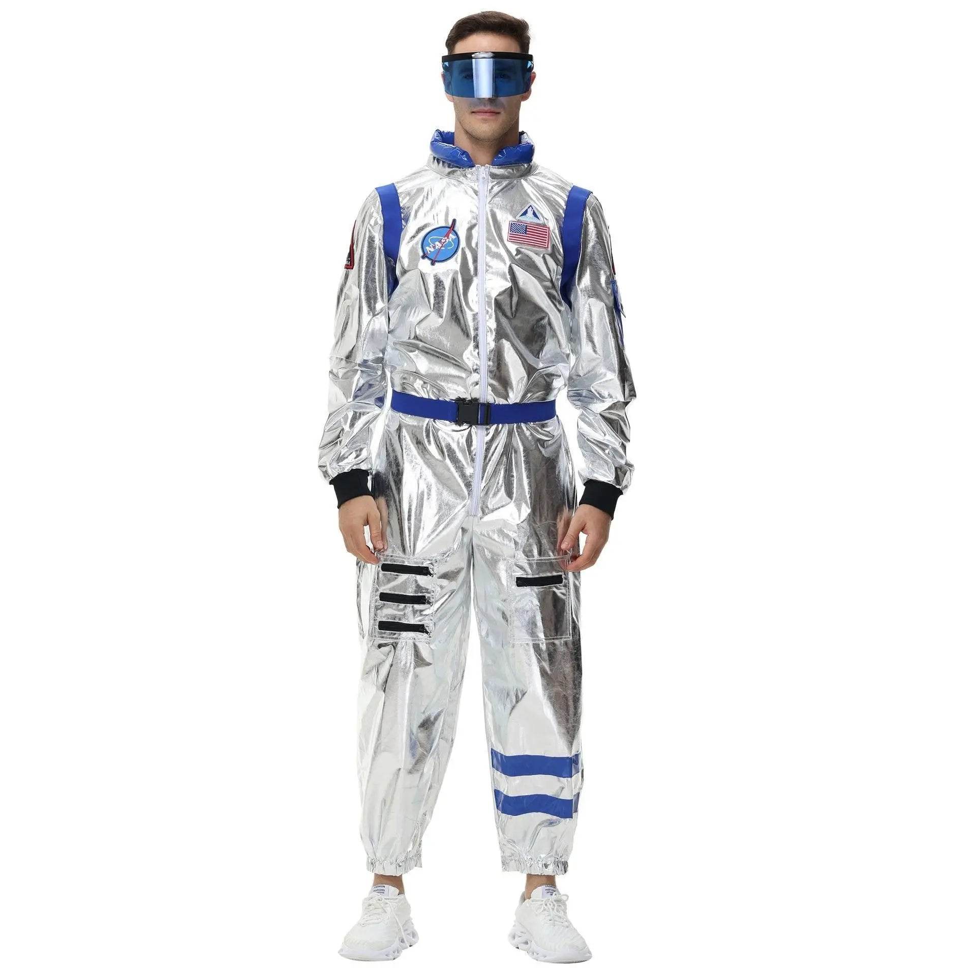 Space Suit Astronaut Couples Costume Carnival Halloween For Women Men - Azufun