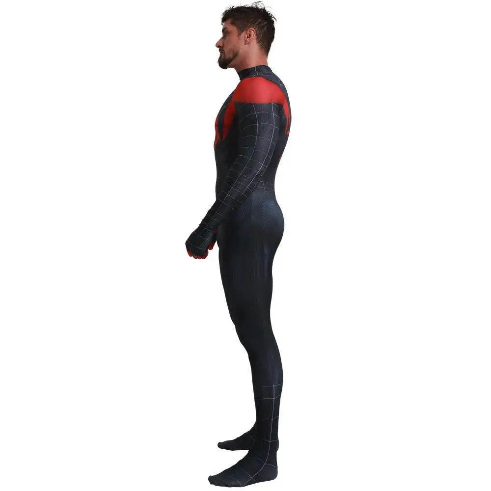 Spider-Man Into the Spider-Verse Miles Morales Costume Adults Cosplay Party Jumpsuit Halloween - Azufun